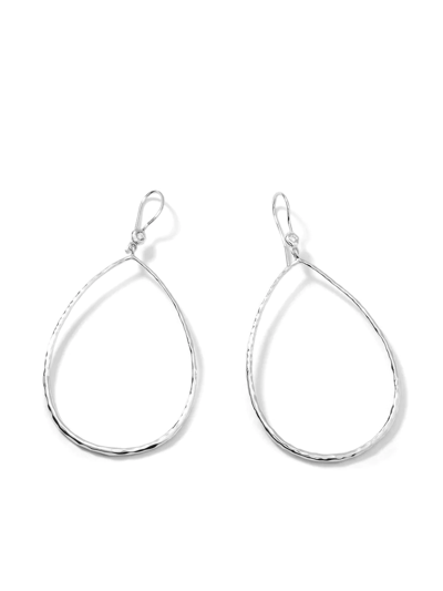 Ippolita Women's Classico Sterling Silver & Diamond Hammered Open Teardrop Earrings
