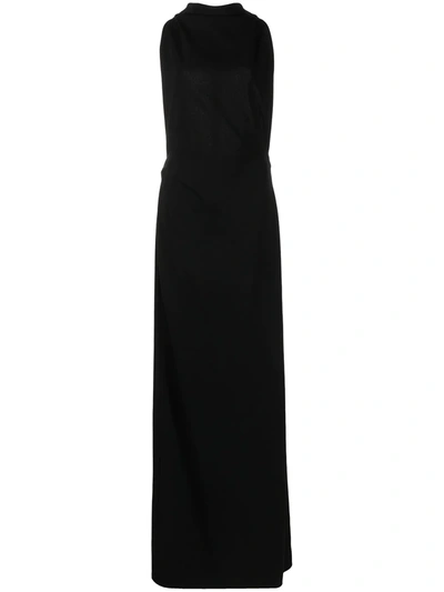 Proenza Schouler Halter-neck Matte Crepe Backless Gown In Black  