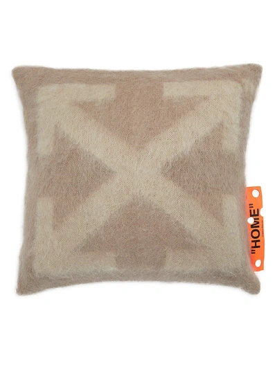 Off-white Arrows Pillow In Taupe Beige