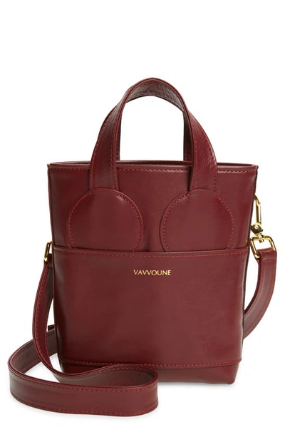 Vavvoune Sunsa Leather Crossbody Bag In Burgundy