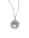 Ippolita Women's Lollipop Small 18k Yellow Gold, Blue Topaz & Diamond Pendant Necklace