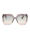 Dior Women's Gaia Square Sunglasses, 58mm In Gray Pink/gray Solid
