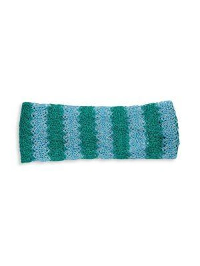 Missoni Colorblock Crochet Headband In Blue