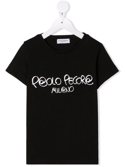 Paolo Pecora Teen Logo-print Cotton T-shirt In Black