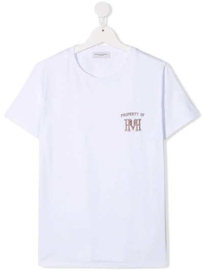 Paolo Pecora Teen Embroidered-logo T-shirt In White