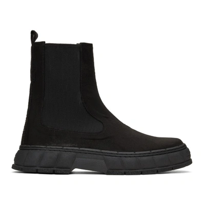 Viron Black Waxed Faux-suede 1997 Chelsea Boots In 90 Black