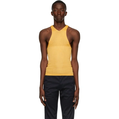 Judy Turner Ssense Exclusive Yellow Silk Barcelona Tank Top In Lime