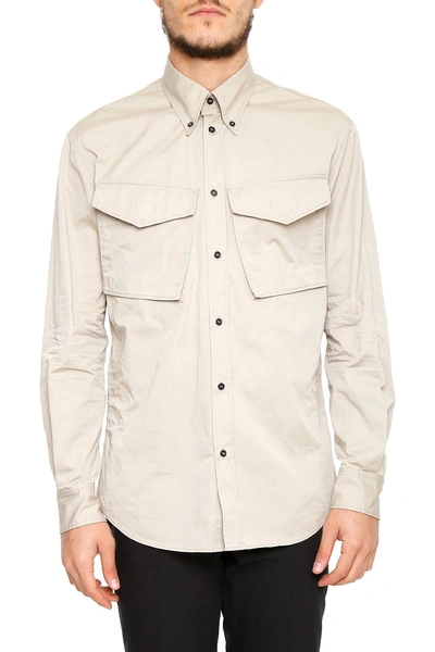 Dsquared2 Casual Cotton Shirt In Stonebeige