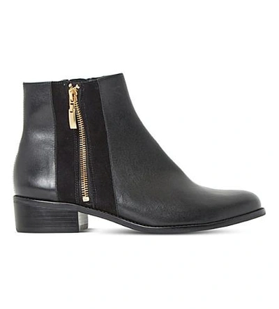 Dune Pauler Leather Ankle Boots In Black-leather