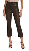 Sprwmn Cropped Leather Flared Leggings In Cocoa