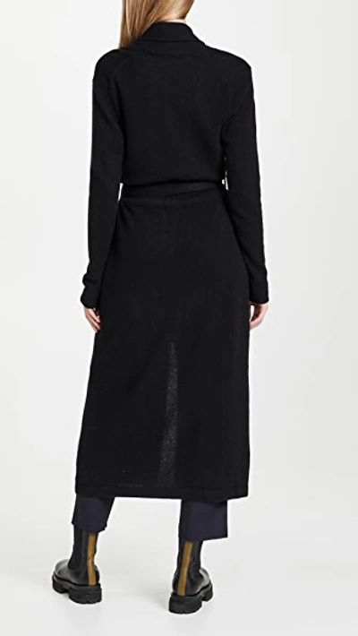 White + Warren Cashmere Long Dressing Gown In Black