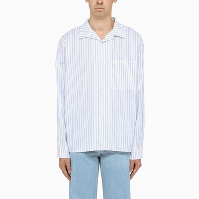 Loewe Striped Casual Shirt In Light Blue