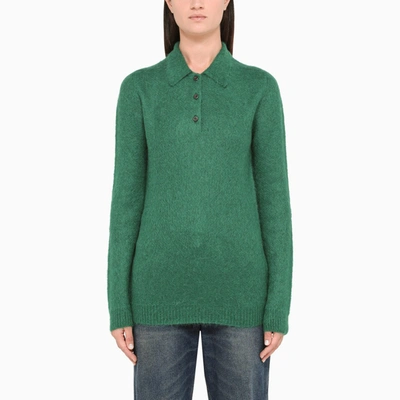 Prada Emerald Green Long Sleeve Polo