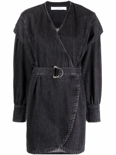 Iro Gerlin Belted Denim Dress In Schwarz