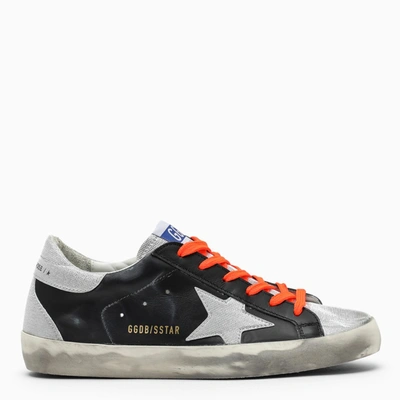 Golden Goose Black And Silver Superstar Low Trainers