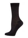 Wolford Striped Socks In Black