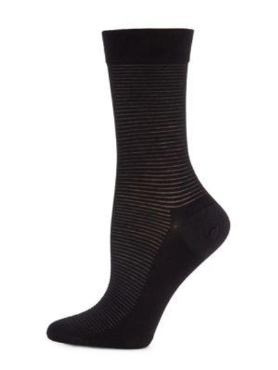 Wolford Striped Socks In Black