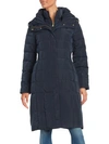 Cole Haan Women's Shirred-waist Hooded Quilted Down Coat In Navy