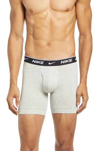 Nike Dri-fit Everyday Assorted 3-pack Performance Boxer Briefs In Black/ Gym Red/ Grey