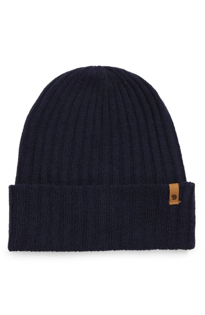 Fjall Raven Thin Byron Beanie In Dark Navy