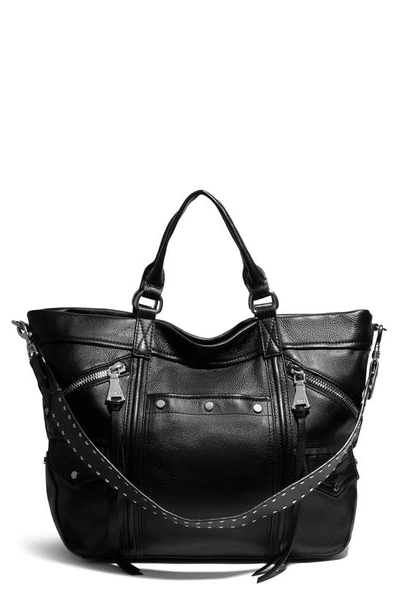 Aimee Kestenberg Fair Game Convertible Leather Tote Bag In Black Gloved Tanned