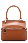 Givenchy Small Pandora Goatskin Leather Shoulder Bag In Chestnut