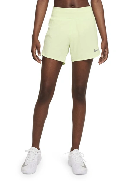 Nike Eclipse Running Shorts In Lime Ice