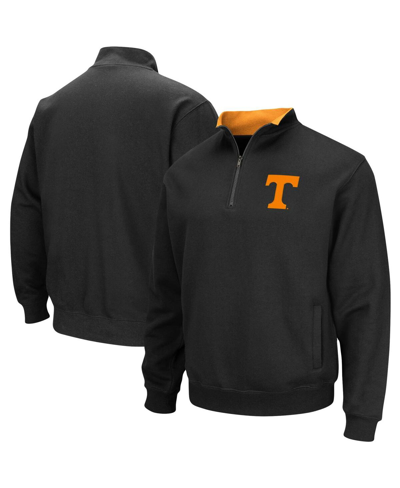 Colosseum Men's Black Tennessee Volunteers Tortugas Logo Quarter-zip Jacket In Tennessee Orange
