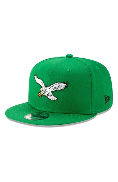 New Era Men's Kelly Green Philadelphia Eagles Throwback 9fifty Adjustable Snapback Hat