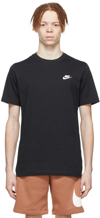 Nike Black Sportswear Club T-shirt In Black/white/grey