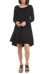 Karen Kane Maggie Long Sleeve Jersey Trapeze Dress In Black