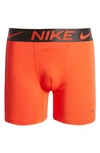 Nike Dri-fit Performance Boxer Briefs In Chili Red/ Dark Smoke Grey