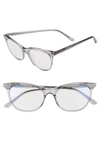 Diff Jade 51mm Blue Light Blocking Cat Eye Glasses In Smoke Crystal/ Blue Light