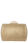 Nina Pacey Crystal Pave Minaudiere In Rose Gold