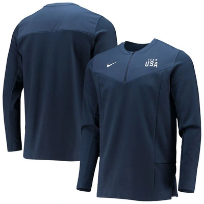 Nike Navy Team Usa Half-zip Performance Jacket