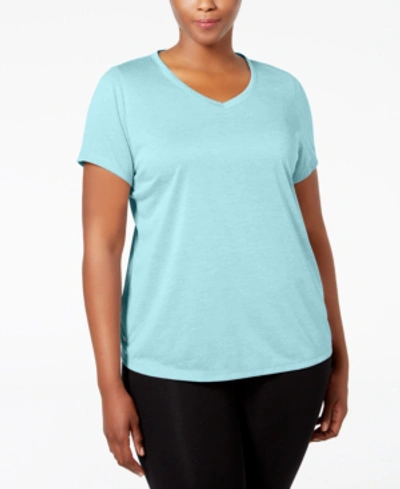 Ideology Plus Size Rapidry V-neck Performance T-shirt, Created For Macy's In Crystal Mist