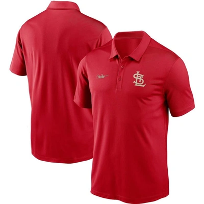 Nike Men's St. Louis Cardinals Cooperstown Collection Logo Franchise Performance Polo In Red