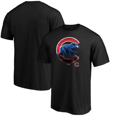 Fanatics Majestic Chicago Cubs Men's Midnight Mascot T-shirt In Black