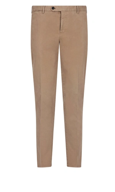 Pt01 Slim-fit Chino Trousers In Brown