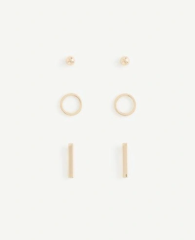 Ann Taylor Pave Stud Earring Set In Gold
