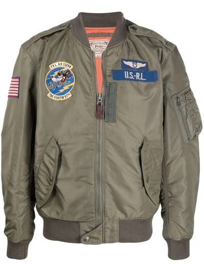 Polo Ralph Lauren L2 Flight Jacket Lined Bomber Green In Grün 