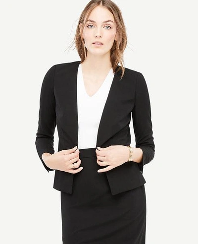 Ann Taylor Petite Seasonless Stretch Back Peplum Jacket In Black