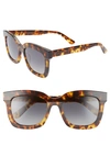 Diff Carson 53mm Polarized Square Sunglasses In Amber Tortoise/ Steel Gradient
