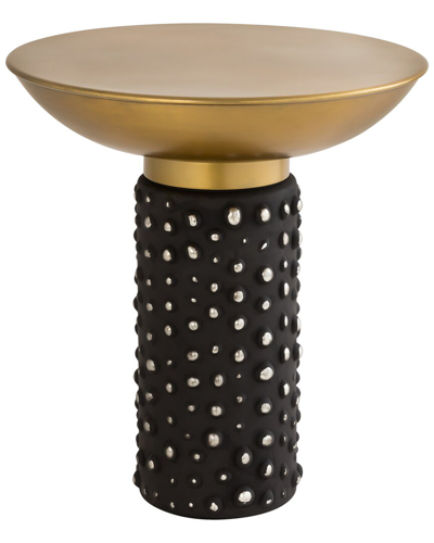 Tov Furniture Blaze Glass And Brass Side Table In Gold