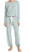 Eberjey Gisele 2-piece Slouchy Pajama Set In Willow Green Bone