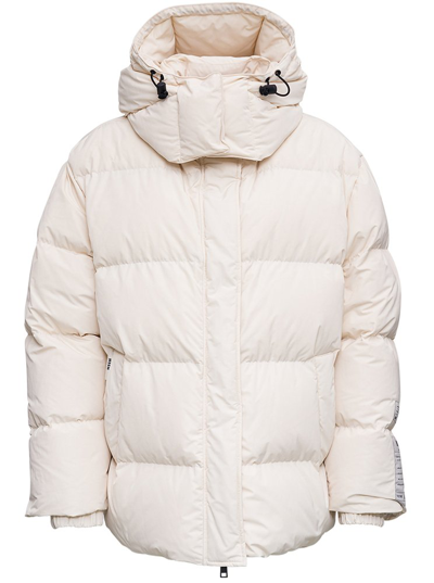 Msgm Beige Quilted Nylon Down Jacket In White