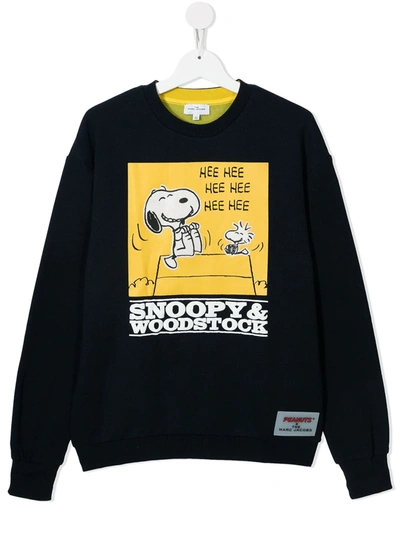 The Marc Jacobs Kids' X Peanuts Graphic-print Long-sleeve Sweatshirt In 黑色