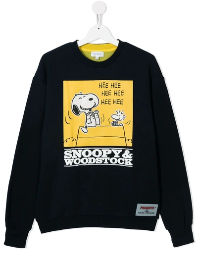 Marc Jacobs Kids' X Peanuts Graphic-print Long-sleeve Sweatshirt In 黑色
