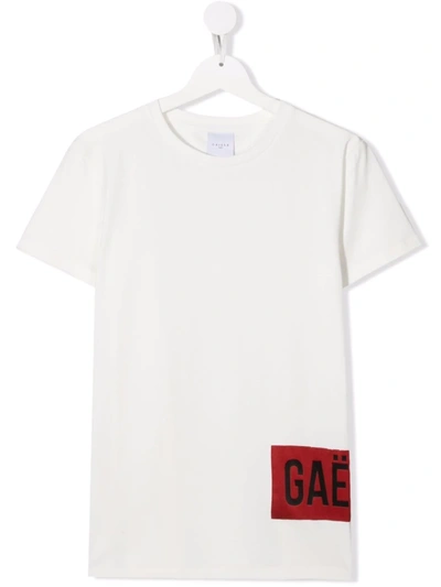 Gaelle Paris Teen Logo Print T-shirt In 白色