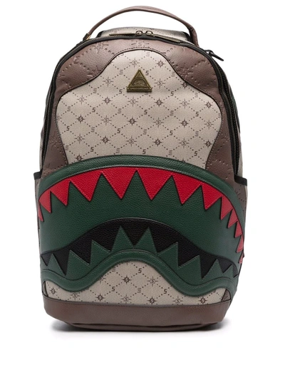 Sprayground Backpack In Vegan Leather With Shark Mouth In Multicolor